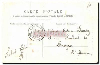Giovane ragazza in una capanna — scena umoristica — editore non visibile — Verso
