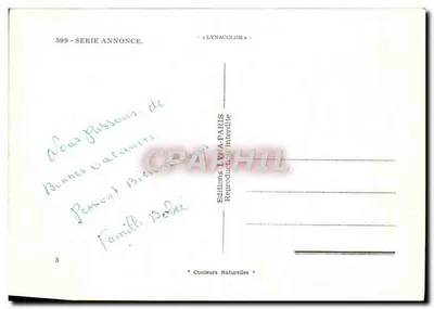 Anúncio (Oferta) — Senhora com longa experiência no meio automotivo — Edições LYNACOLOR, série 599 — Verso