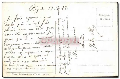 A catástrofe de Messina — Scesa S. Maria la Stella — Impresso na Itália — Verso