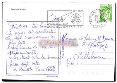 Bilhete postal moderno — Feerie hivernale — Autobus — Verso