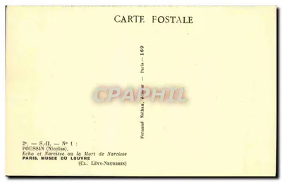 Echo e Narciso — Morte de Narciso — Fernand Nathan, Paris — N° 169 — Verso
