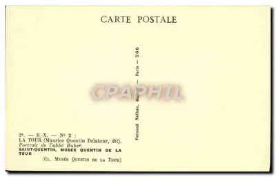 Retrato do Abbé Huber — Maurice Quentin Delatour — editor Nathan, n° 266 — Verso