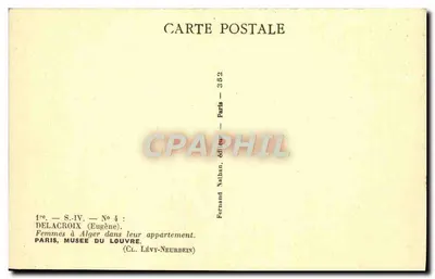 Vrouwen in Alger in hun appartement — Eugène Delacroix — uitgave Fernand Nalhan, Parijs — Achterkant