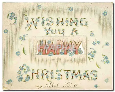Bilhete postal antigo Fantasia Natal
