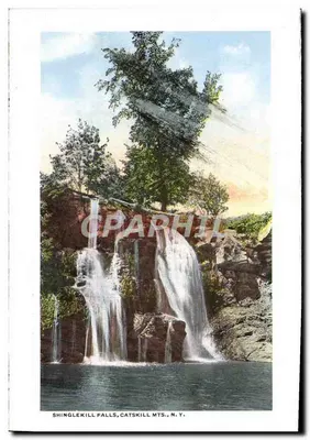 Round Top Mountain, Catskill Mts., N.Y. — Widok z kiosku z odwiedzającymi — wydawca nieznany — Rewers