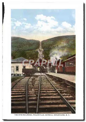 Twilight and Sunset Parks, a partir dos terrenos do golfe, Haines Falls, Montanhas Catskill, N.Y. — A Estação de Trem Otis, Palenville, Montanhas Catskill, N.Y. — Verso