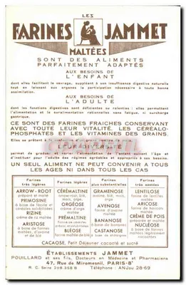 Les Vieilles Provinces de France — L'Anjou — Édité par les Farines Jammet — Verso