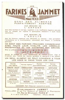 As Velhas Províncias da França — O Limousin — Editado pelas Farinas Jammet — Verso