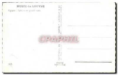 Esfinge em granito rosa — Museu do Louvre — Éditions de Duxe "ESTEL" Lavelle & Cie, n°105 — Verso