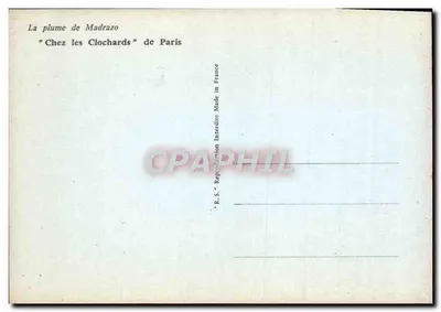 Chez les Clochards — Paris — La plume de Madrazo — Verso
