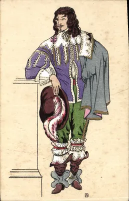 Traje francês — Reinado de Luís XIII — 1620 — Editor AEC