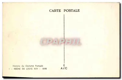 Traje francês — Reinado de Luís XIV — 1648 — Editor AEC — Verso