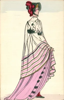 Mulher em traje francês — 1799 — História do Traje Francês, III - Diretório