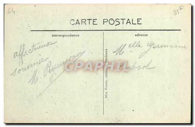 Blarrfuz (Côte Basque) — A Rocha do Basta — editor Bloc Frères, Bordeaux, n°44 — Verso