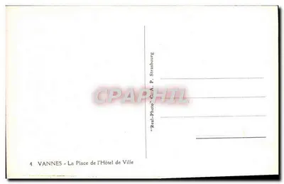 VANNES - A Praça do Hotel de Ville — editor C.A.P. Strasbourg, n°4 — Verso