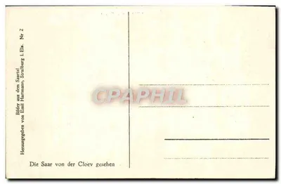 A Saar vista de Cloev — série de cartas postais — editada por Emil Hartmann, Strasbourg — Verso