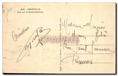 Granville — Widok z Roche-Gauthier — Wydawca A. Bernard — Rewers