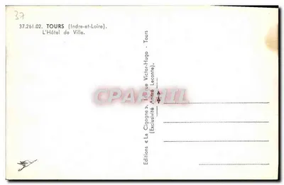 Tours — O Hotel de Ville — Edições La Cigogne — Verso