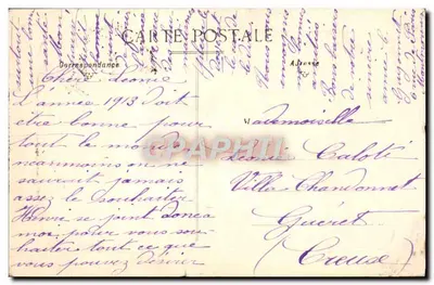 Stara pocztówka Bourges Archeveche — Rewers