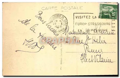 Strasbourg — Mosty na Rzecze i Budynek Celnego — Wydawnictwo Heinrich, Mosty na Rzecze, nr 351 — Rewers