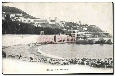 Nice - A Reserva — vista da praia e do passeio — editor desconhecido, número de série não visível