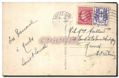 NANTES (Loire-Inférieure) — O cais da Fosse visto da Estação Marítima — Mozais — Verso