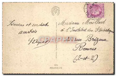 Paryż — Place de la République — widok panoramiczny z centralną statuą — wydawca Gane, nr 1074 — Rewers