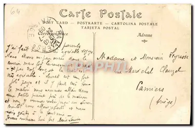 Pau — Vista geral tirada de Jurançon — editor não identificado, n° de série 2 — Verso