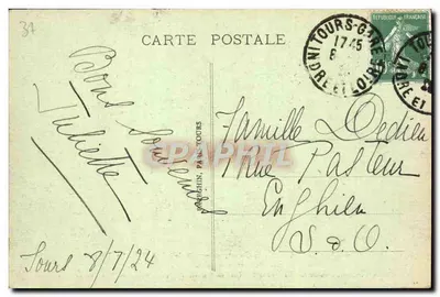 Tours (Indre-et-Loire) — Katedra św. Gatiana, widok z powietrza — A. P. — Rewers