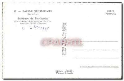 Tombeau de Bonchamps — Saint-Florent-le-Vieil — œuvre de David, d'Angers — Verso