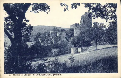 Ruínas e Castelo de LUTZELBOURG (Moselle) — edição P. Kneching, Sarrebourg — n° 24