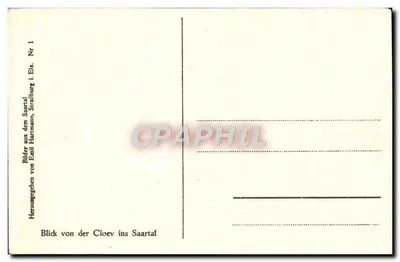 Vista do Saarland — a partir do Cloy — editor Emil Hartmann, série Nr. 1 — Verso