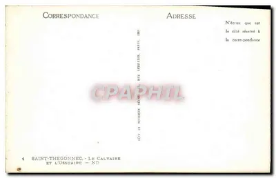 Saint-Thégonnec - O Calvaire e o Ossuário — Editor: Lévy e Neubert, Paris — Verso