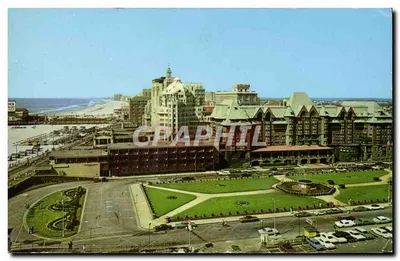Atlantic City, Nova Jersey — Vista de Park Place, Boardwalk e oceano — Publicado para Jack Freeman, Inc., Longport, N.J.