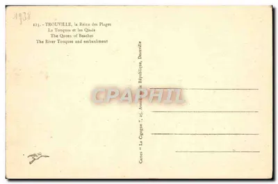 Trouville, a Rainha das Praias — A La Touques e os Quais — Cartas « A Garça », 25, Avenida da República, Deauville — Verso