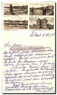 Carta srotabile La Baule Vista presa dal Majestic L'Hermitage Il casinò Avenue Pavie e l'hotel Royal — Verso