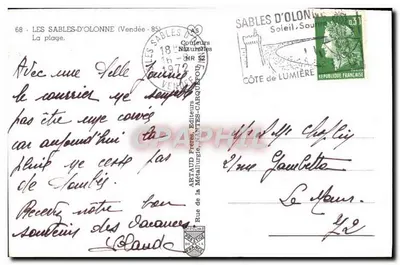 Les Sables-d'Olonne — A praia — Couleurs Naturelles, N°68 — Verso