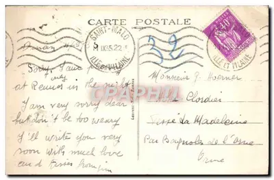 Côte d'Emeraude — Le Chêne Vert - Château sur les Bords de la Rance — éditeur non visible, n° 927 — Achterkant