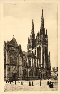 Quimper — A Catedral (lado Norte) — Coleção Villard-Quimper