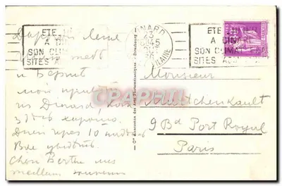 Dinard - Os Palmieres em direção a St-Malo — Bilhete postal antigo n°128, editor Aliaçenne des Arts Photomécaniques — Verso