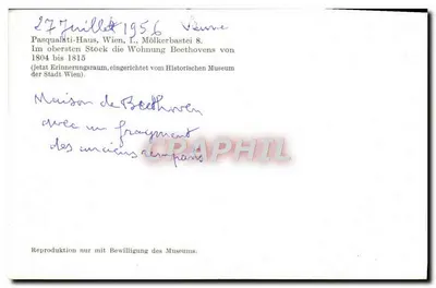 Pasqualati-Haus — dom Beethovena — Wien, Mölkerbastei 8 — Rewers