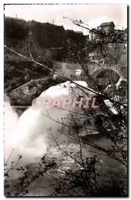 Genissiat (Ain) — A cascata de deriva das águas do grande barragem. O Saut de Ski — L. Michaux, editor, Paris