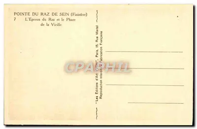 Pointe du Raz de Sein — L’Éperon du Raz i Molocewisko na Razie — Les Éditions d’Art YVON, Paryż — Rewers