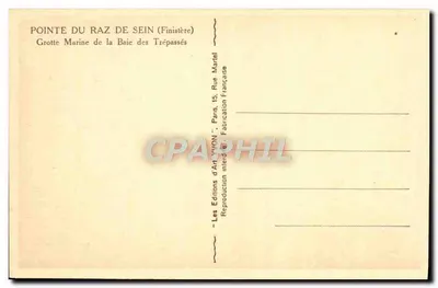 Morska jaskinia Zatoki Zmarłych — Pointe du Raz de Sein (Finistère) — Les Éditions d'Art YVON, Paryż — Rewers