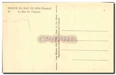 Pointe du Raz de Sein — Zatoka Zmarłych — Wydawnictwo Sztuki 'YON' Paryż — Rewers