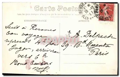 Rennes — Ogólny widok — Katedra Świętego Zbawiciela i wieże katedry — Mary-Rousseo wyd. Rennes — Rewers