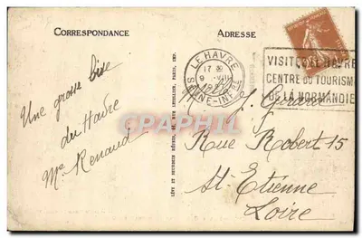 Le Havre — Place Gambetta i Bassin du Commerce — Wydanie specjalne 'Aux Touristes' — LL — Rewers