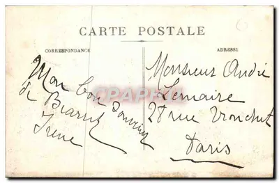 Biarritz - La Roche percée — editor desconocido, n° 190 — Reverso