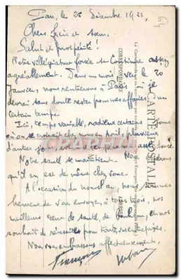 Stara pocztówka Pau — Boulevard des Pyrenees — Rewers