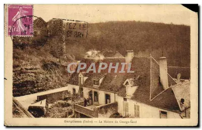 Bilhete postal antigo Gargilesse A Casa de George Sand